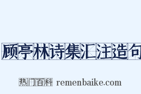 顾亭林诗集汇注造句是什么意思的图片
